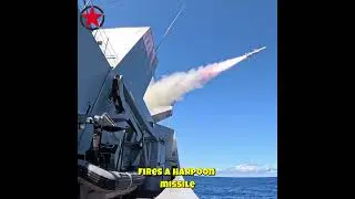Royal Netherlands Navy fires Harpoon missiles #shorttrending #shorts  #military #navy  #funny