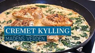 Cremet kylling med hvidløg og spinat