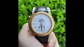 Jam tangan Pulsar quartz chronograph tachymeter gold tone ref V691 - 7010 R1