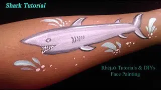 Face Painting Tutorial / Hand painting -Tattoo  - Shark