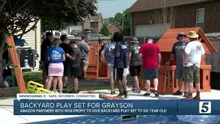 Amazon partners with nonprofit to gift backyard playset to 6-year-old with cancer