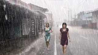 INDONESIA'S TROPICAL STORM 🌧⚡ Heavy Rain and Thunder Hit a Quiet Rural Village | Sleep Well