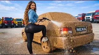 Extremely Dirty Sedan Covered in Thick Mud | Full Deep Cleaning Transformation (ASMR)