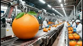 Inside a Modern Orange Juice Factory: From Farm to Bottle (Mega Process)