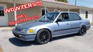 BEAUTIFUL EF CIVIC EX Sedan goes LOW with some Megan Racing Coilovers
