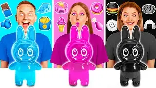 24 Часа Едим Еду Одного Цвета Челлендж | Смешные Кулинарные Трюки от BaRaDa Gold Challenge