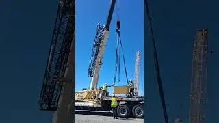 Loading crane parts on behalf of Bigge, Encino, New Mexico, #constructionequipment 