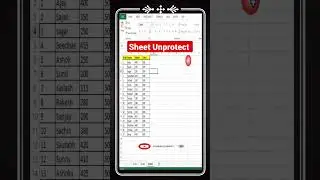 Unprotect Sheet in Excel #shorts #exceltips #excel #exceladvancetips #exceltricks #shortvideo