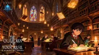 1 Hour of Amber Wizard Academy Ambience [ The Guardian of Yggdrasil ] | Anime Fantasy, Study, Sleep