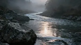 🌙 Quiet River in Foggy Midnight | Cozy Cinematic Water for Stress Relief & Study Time