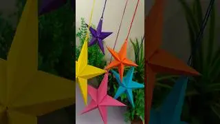 DIY Diwali Paper Star : Christmas Decoration ideas ⭐️ #shorts #diy #diwali #paperstar #christmas