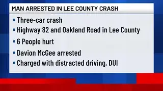 Driver charged after Lee County crash sends six to hospital