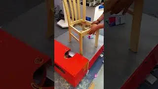 Chair legs balance the cutting process- Good tools and machinery make work easy