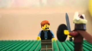 A Hun Warrior kills a minifigure