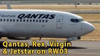 Qantas, Rex, Virgin & Jetstar on RW03 at Perth Airport.