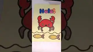 Wow! Cute Red Crab Sand painting #shorts