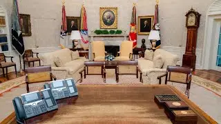 3 Hours of Working in the Oval Office | Subtle Fireplace Ambience