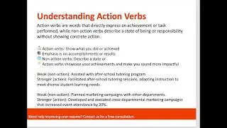Action Verbs for Resumes