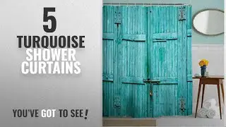 Top 10 Turquoise Shower Curtains [2018]: Goodbath Barn Door Shower Curtain, Waterproof and Mildew