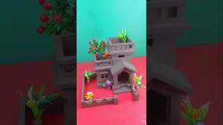 Beautiful natural Clay house design 🏡 #clayhouse #clayart #miniature #craft #diy #art #shorts #viral