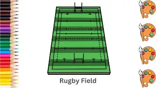 Rugby Field - Sketch Art and Paint | Step by step tutorial | Pencil to Palette