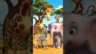 Baby Giraffe 🦒 Playing with Friends in the Savannah#shorts #cartoon