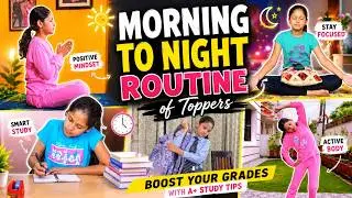 TOPPERS MORNING-NIGHT ROUTINE/Study Routine, Tips, A+ Grade Secrets💯 #school #tips #studyvlog #vlog
