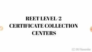 REET LEVEL 2 CERTIFICATES ISSUED