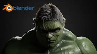 My flow of making 3D hulk character in Blender (timelaps)