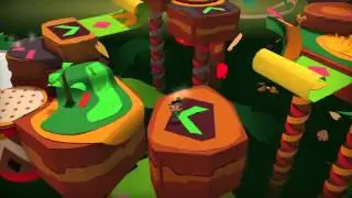 Tearaway&trade; playing apple catch with squirrels