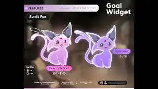 Sunlit Fox Goal widget for Twitch Streamers | Streamelements Streamlabs OBS