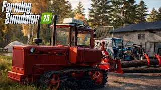 [РП] НАЧИНАЕМ ВЫПИЛИВАТЬ ЛЕС И ЗАПУСКАЕМ ПРОИЗВОДСТВО ДОСОК! FARMING SIMULATOR-25