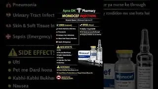 Monocef injection use and side effects for dosage Hindi to English #trending