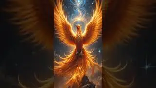 Phoenix Rising: Cosmic Flame in the Starry Sky #trending