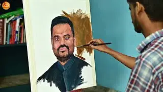 Portraits with acrylics / Prepare canvas for acrylic painting / Step-by-step Process of Painting