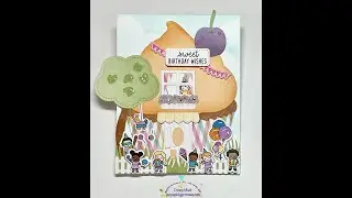 Lawn Fawn, Honey Bee Stamps, and Sunny Studios-Birthday Party at a Cupcake House!!!