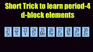 short Trick to learn Period-4//short Trick to learn d-block elements)/