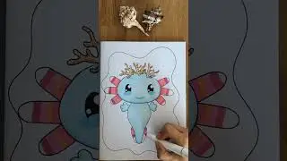 Blue Axolotl #coloringbook #coloring #coloringfun #simplecoloring #seacreatures