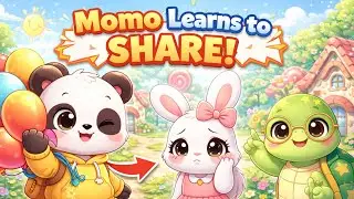 Momo🐼 Learns to Share 🎈 | Cute Panda Story for Kids | Moral Story