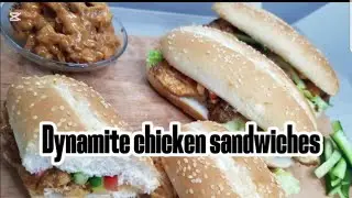 Dynamite burgers/ dynamite sauce burgers / a new sensation in town dynamite chicken sandwiches 