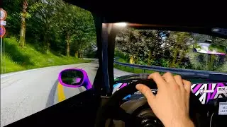RX7 Drift Downhill Touge road - Assetto Corsa Triple screen setup with GoPro POV