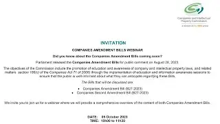 COMPANIES AMENDMENT BILLS WEBINAR