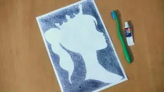 Easy Girl Drawing||Spray Painting||No brush painting||Queen painting Easy
