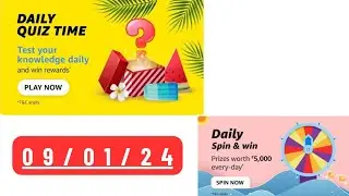 Daily Quiz Time Amazon 9 January 2023 | Daily Spin & Win Amazon | Amazon Daily Quiz Time | AmazonPay
