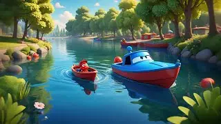 Five Toy Boats Float Down the Stream | Counting Song for Kids | Water Adventure Rhyme and Baby Songs