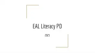 Supporting Reading and Writing with EAL Students