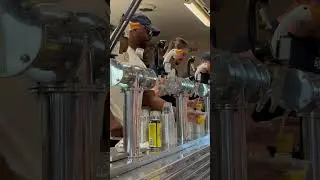 Goose Island serving beer from an L Train at the Chicago Marathon