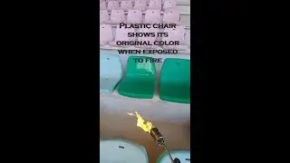 Plastic chair shows its original color when exposed to fire,Plastik sandalye, ateşe maruz kaldığında