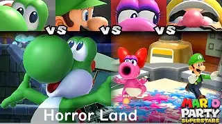 Mario Party Superstars Yoshi vs Luigi vs Birdo vs Wario in Horror Land (Master)