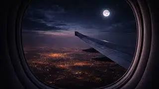 8 Hours Airplane Night Flight ✈️ White Noise for Sleep, Relaxation, Anxiety Relief & Study